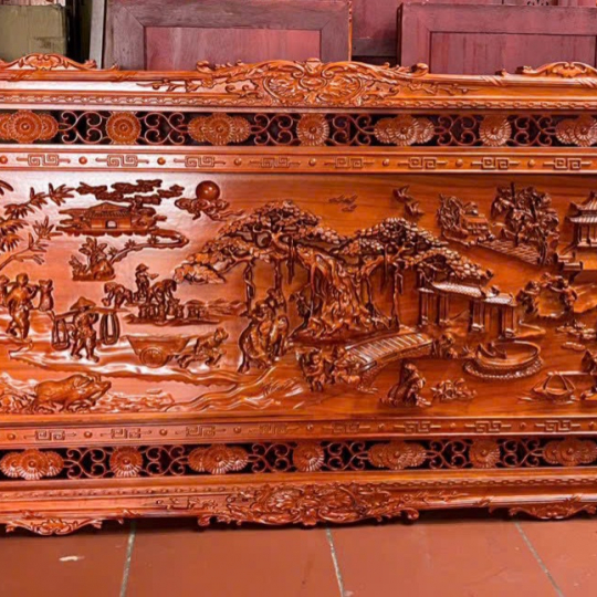 Tranh gỗ trạm khắc sơn thủy