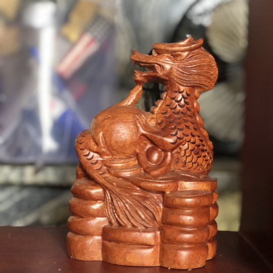 Tượng gỗ hình con rồng - 12 con giáp bằng gỗ - mẫu đẹp