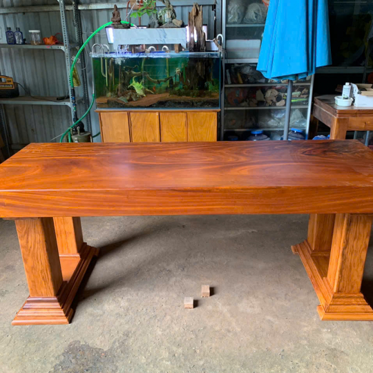 Bộ bàn nguyên khối gỗ + 8 ghế